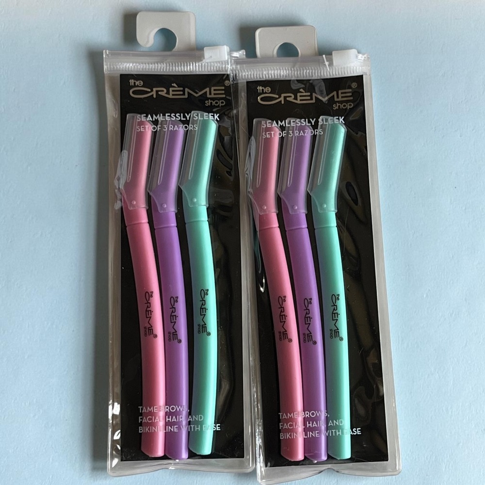 The Creme Shop Seamlessly Sleek Eyebrow Facial Bikini Razors Set of 3 2 Pack